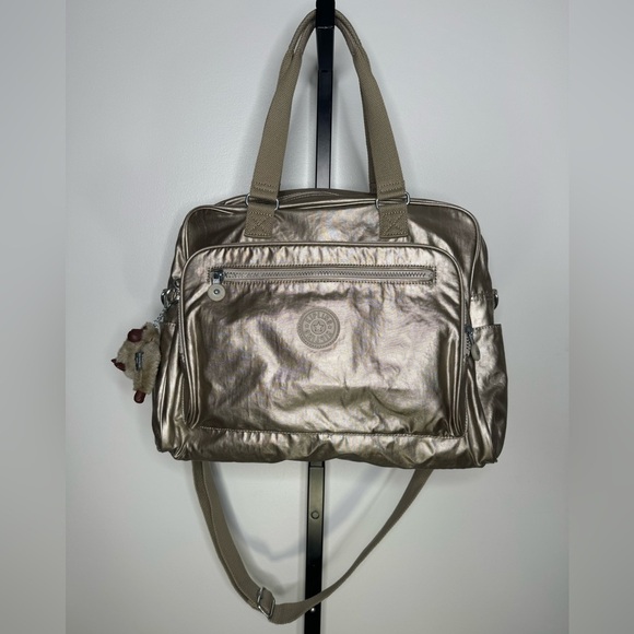 Kipling Alanna Champagne Metallic Tote Bag - Picture 1 of 5